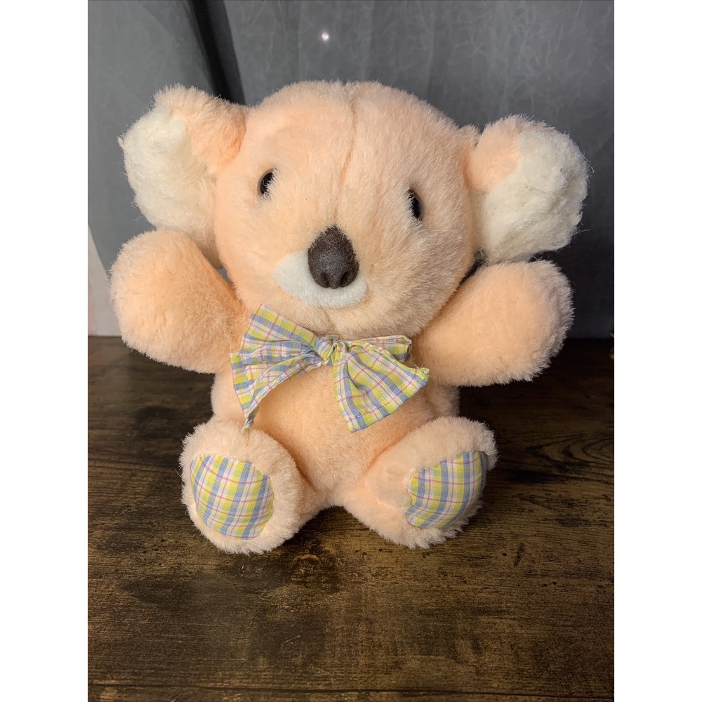 Vintage Dan Dee Peach Koala Bear Lovey 8" Plush Stuffed Animal Toy Very Rare